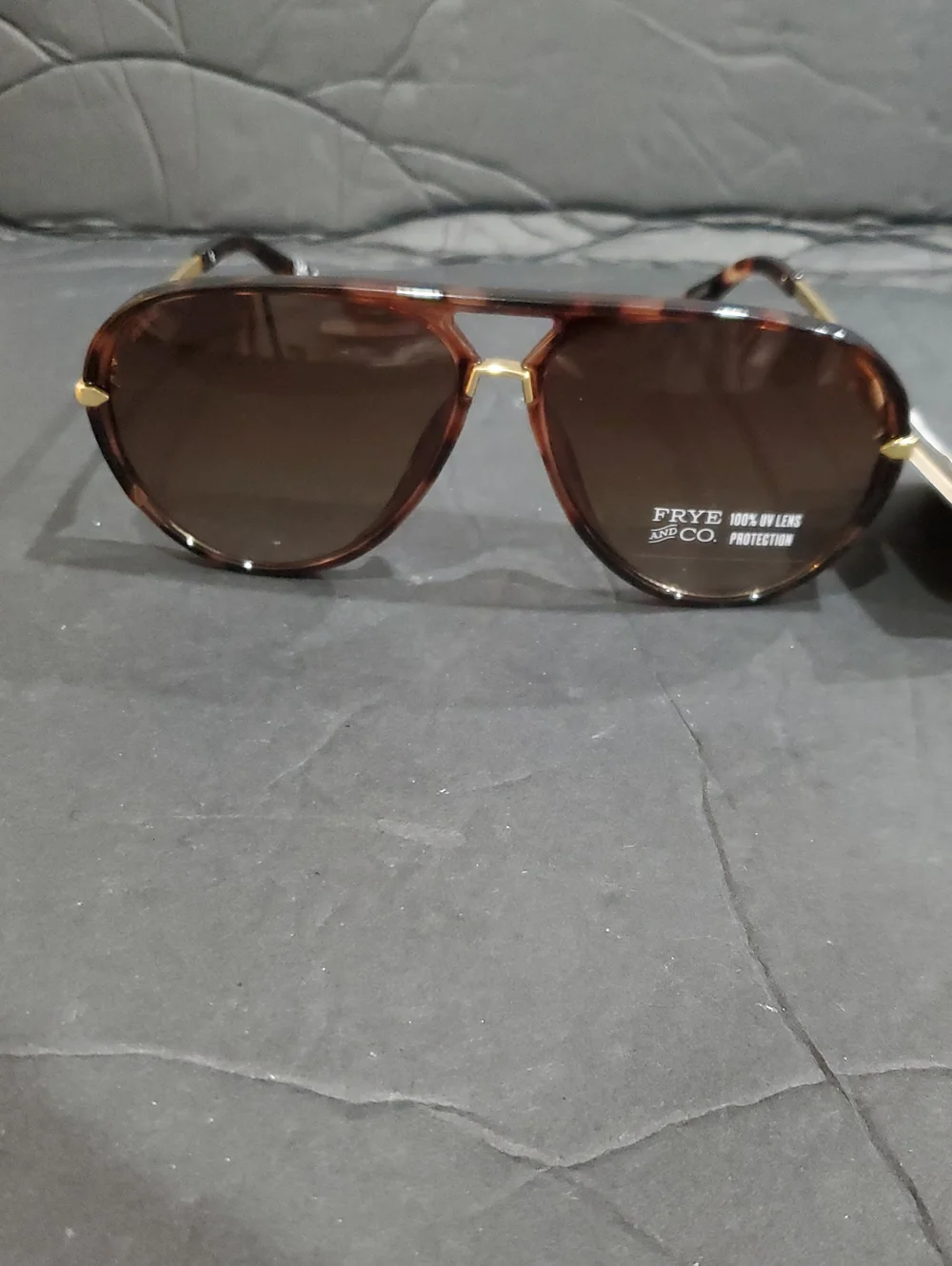 Frye sr1025 brown tortoiseshell thick rim Aviator style sunglasses brand new